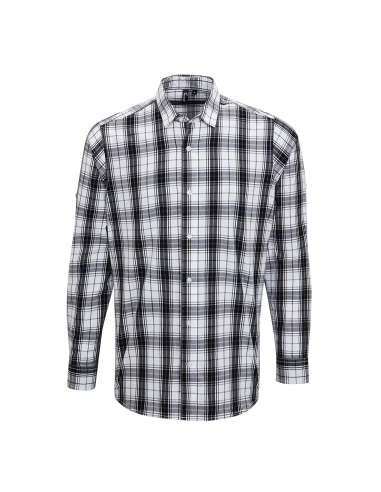 PRE-PR254-'GINMILL' CHECK - MEN'S LONG SLEEVE COTTON SHIRT